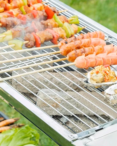 Charcoal Barbecue Grill Stainless Steel Small Portable Folding BBQ Charcoal Barbecue Grill Stainless Steel Small Portable Folding BBQ